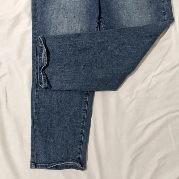Anne Klein Distressed High Rise Taper Jeans, Color Blue Size 14 - Picture 8 of 15